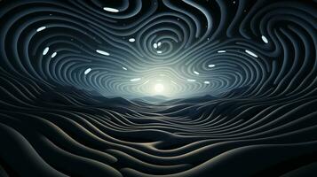 A swirling vortex of abstract art patterns, under a brilliant night sky filled with stars and a glowing moon, evokes a sense of wonder and beauty, AI Generative photo