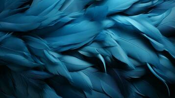 This vibrant close-up of teal and blue feathers radiates an abstract beauty that invites the viewer to experience a wild and freeing sense of joy, AI Generative photo