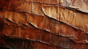 This picture captures the rugged beauty of nature, with its sandy canyon and wooden accents, all brought together by the rich brown hue of the leather pieces, AI Generative photo