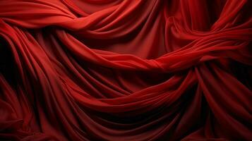 The deep maroon of the plush indoor curtain hangs gracefully, its rich folds a reminder of the beauty of the world beyond its veil, AI Generative photo