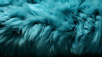 A close-up of a lush blue fur reveals its delicate feathers, evoking a feeling of softness and wildness, AI Generative photo