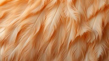 A vibrant orange feather from a wild bird lies delicately, revealing its intricate beauty and inviting the viewer to appreciate its wildness, AI Generative photo