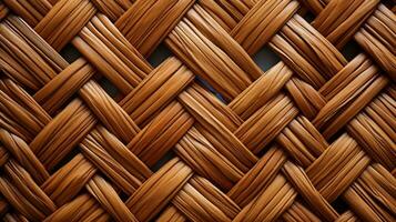 This intricate woven pattern of wicker and wood showcases an exquisite artistry that creates a sense of comfort and warmth in the home, AI Generative photo