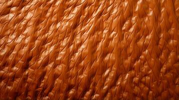 This intricate quilted surface of interweaving fibers, ranging from tan to orange to brown, delicately binds together the fabric of life with its unique rope-like pattern, AI Generative photo