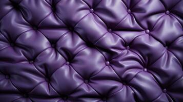 A striking purple leather upholstery adorned with delicate buttons, creating a timeless yet bold look that exudes sophistication and style, AI Generative photo