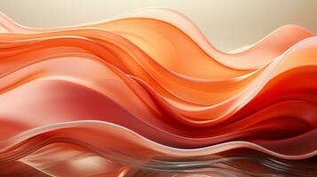 This vibrant abstract art piece captures the power and movement of a majestic wave, its hues of peach and orange radiating a peaceful energy, AI Generative photo