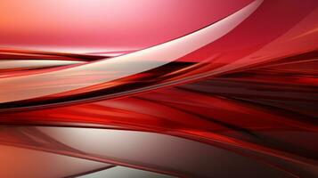 A vibrant abstract artwork of red and white curves that evoke a feeling of lightness and colorfulness, AI Generative photo