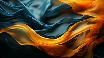 un resumen pintura de un fuego en sombras de azul y naranja evoca un salvaje y vibrante emoción, trayendo a vida el belleza de arte, ai generativo foto