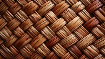 A warmly-colored wicker basket stands out against the textured fabric of the floor, inviting exploration of its intricately woven contents, AI Generative photo