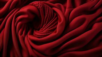 A vivid rose-red fabric with a captivating swirl of peach flowers dances in the light, invoking feelings of joy and freedom, AI Generative photo