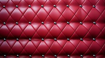 A luxurious maroon leather sofa invites you to sink in and relax in the comforting embrace of its inviting upholstery, AI Generative photo