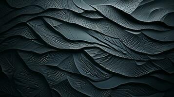 A chaotic explosion of abstract monochrome art, this black surface is adorned with undulating lines that evoke a sense of wild freedom, AI Generative photo