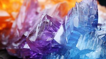 a close up of a purple crystal on a rock AI Generative photo