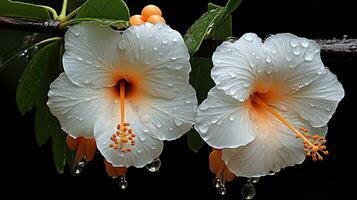 a pink flower with water droplets on it AI Generative photo