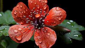 un manojo de rosado flores en un negro envase ai generativo foto