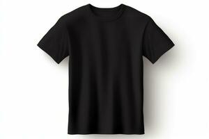 Black Tee with Simple Print. Generative AI photo