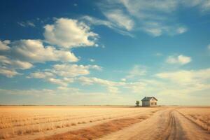 Rural Sky with Farmhouse. Generative AI photo