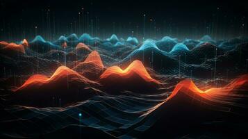 Abstract sound waves. Generative AI photo