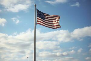 Flag Over Patriot Day Memorial. Generative AI photo
