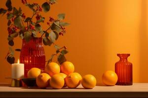 degradado de calentar naranjas y amarillos. generativo ai foto