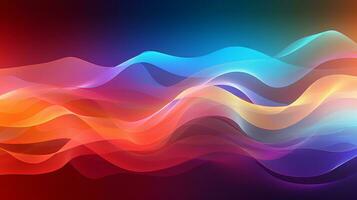 Vibrant abstract background with colorful sound waveS. Generative AI photo