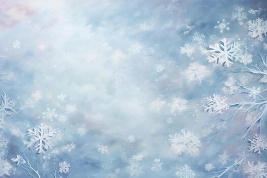 Whirling snowflakes in a flurry of white. Generative AI photo