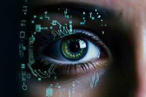 Eye Scanning Biometric Access. Generative AI photo