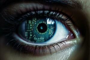 Eye Digital Security Display. Generative AI photo