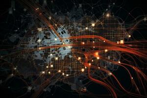 City Traffic Data Visualization. Generative AI photo