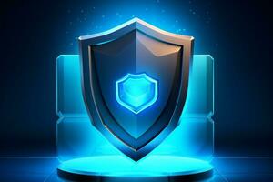 Shield Firewall Digital Data Protection. Generative AI photo