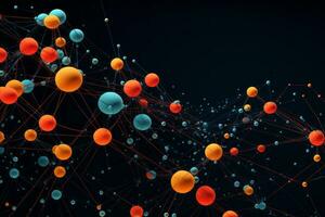 Abstract 3D Network of Nodes and Links. Generative AI photo