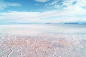 Surreal Salt Flat. Generative AI photo