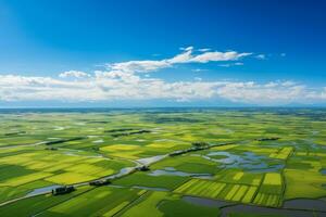 Farmland Aerial View. Generative AI photo
