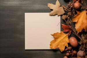 Rustic Autumn Greeting Card. Generative AI photo