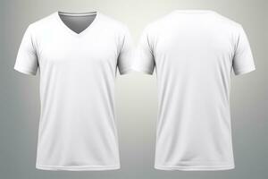 V-Neck Style Tee Template. Generative AI photo