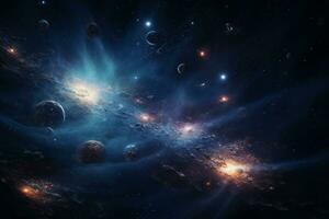 Celestial 3D Cosmic Cosmos. Generative AI photo
