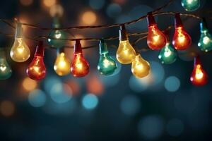 Festive Lights Clip Art. Generative AI photo