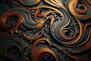 Dynamic 3D Swirl Pattern Background. Generative AI photo