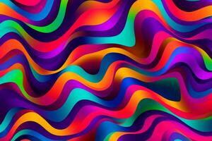 Vibrant Neon Pattern. Generative AI photo