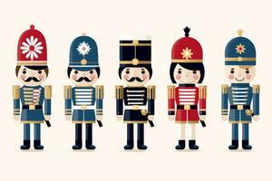 Nutcracker clip art in traditional soldier. Generative AI photo