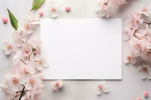 Spring Greeting Card. Generative AI photo