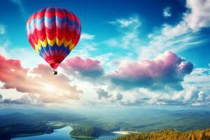 Peaceful Hot Air Balloon. Generative AI photo