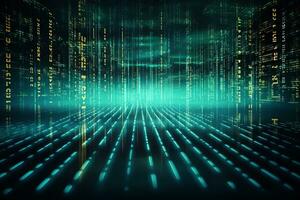 Technological 3D Binary Matrix. Generative AI photo
