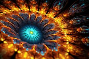 Vibrant 3D Mesmerizing Fractal Pattern. Generative AI photo