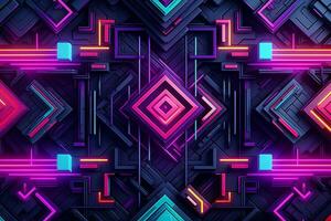 Futuristic Vivid Neon Pattern. Generative AI photo