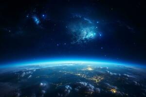 A breathtaking shot of the Earth from space. Generative AI photo