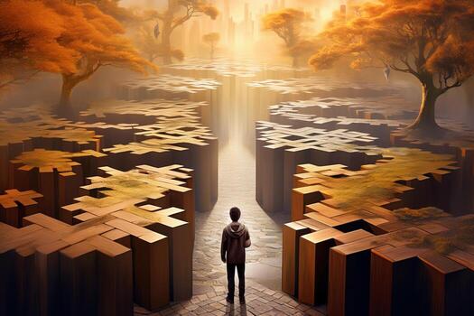 Thought Crossroads of Creativity. Generative AI photo