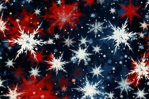 Abstract Christmas pattern with stars and snowflakes. Generative AI photo