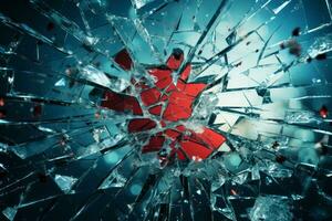 Edgy Glass Fragments. Generative AI photo