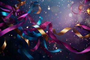 Abstract background with swirling ribbons. Generative AI photo